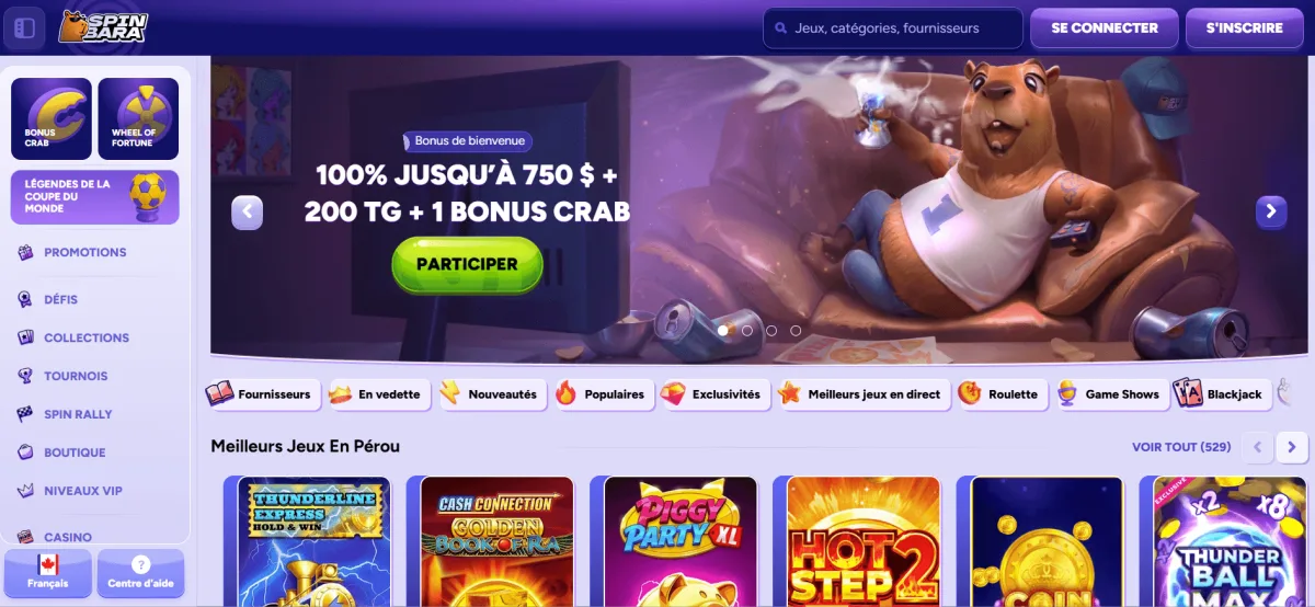 Spinbara homepage casino en ligne avec visa